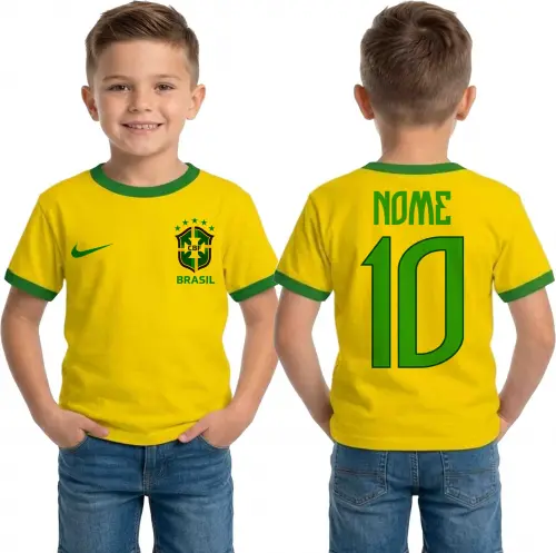 Camiseta Infantil BRASIL personalizado Brasil Copa