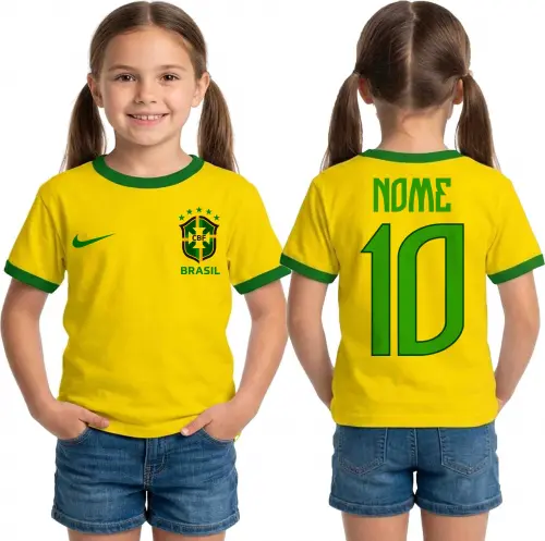 Camiseta Infantil BRASIL personalizado Brasil Copa