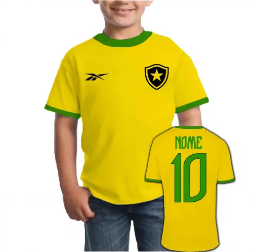 Camiseta Infantil BOTAFOGO personalizado Brasil Copa