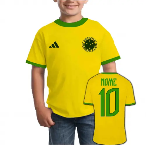 Camiseta Infantil CRUZEIRO personalizado Brasil Copa