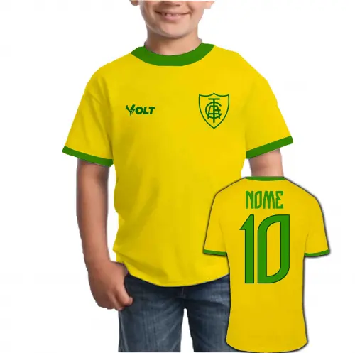 Camiseta Infantil AMÉRICA MINEIRO personalizado Brasil Copa