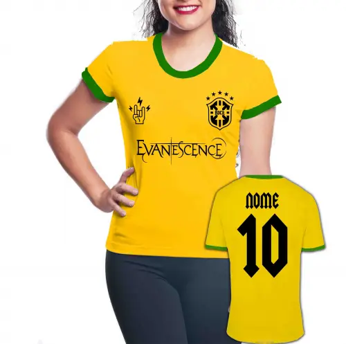 Baby Look EVANESENCE personalizada Brasil Copa