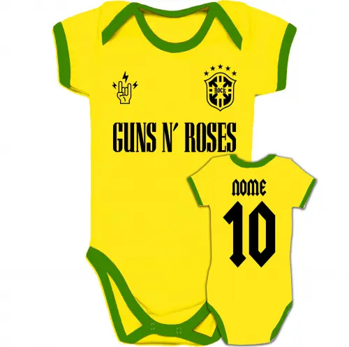 Body Infantil GUNS N ROSES personalizado Brasil Copa - Cópia