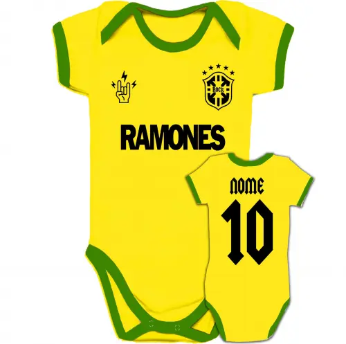Body Infantil RAMONES personalizado Brasil Copa
