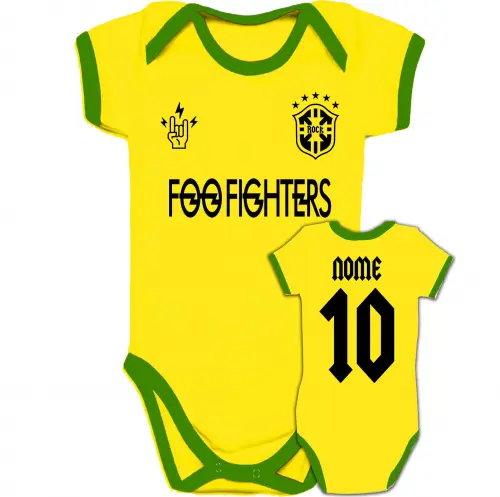Body Infantil FOO FIGHTERS personalizado Brasil Copa
