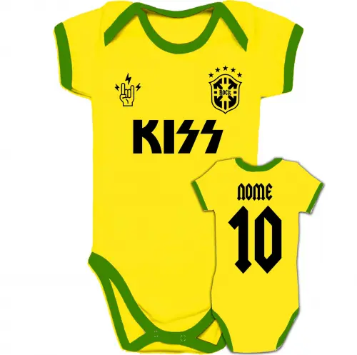 Body Infantil KISS personalizado Brasil Copa