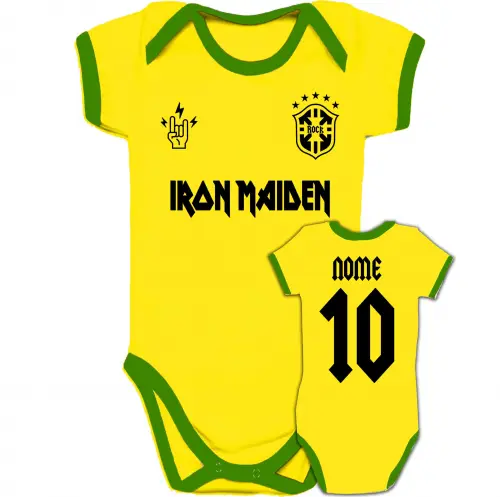 Body Infantil IRON MAIDEN personalizado Brasil Copa