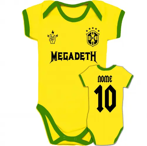 Body Infantil MEGADETH personalizado Brasil Copa