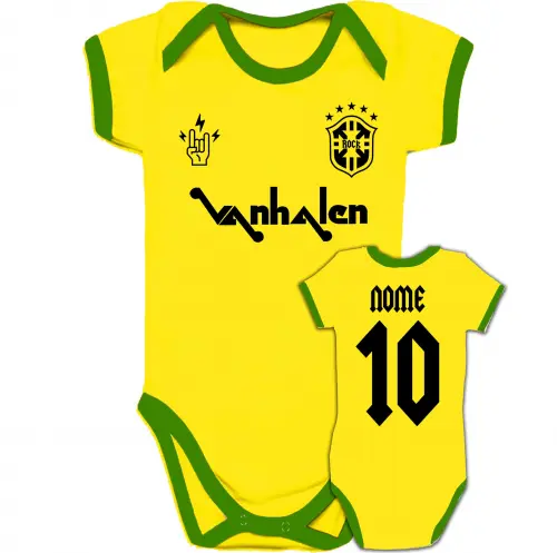 Body Infantil VAN HALEN personalizado Brasil Copa