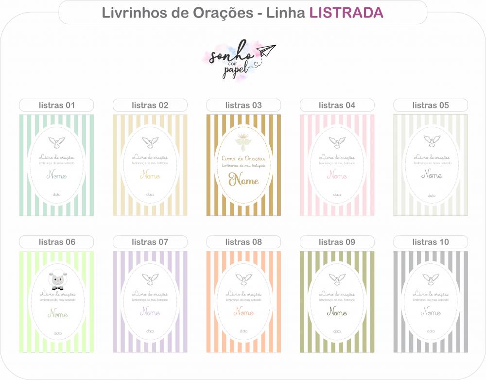 Livro de Orações / Lembrança Batizado - Modelo Listrado