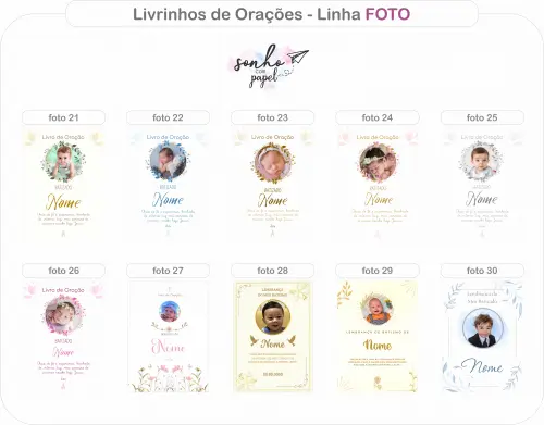 Livro de Orações / Lembrança Batizado - Modelo com foto