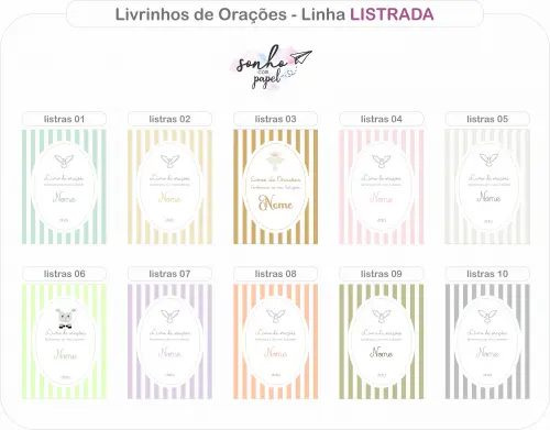 Livro de Orações / Lembrança Batizado - Modelo Listrado