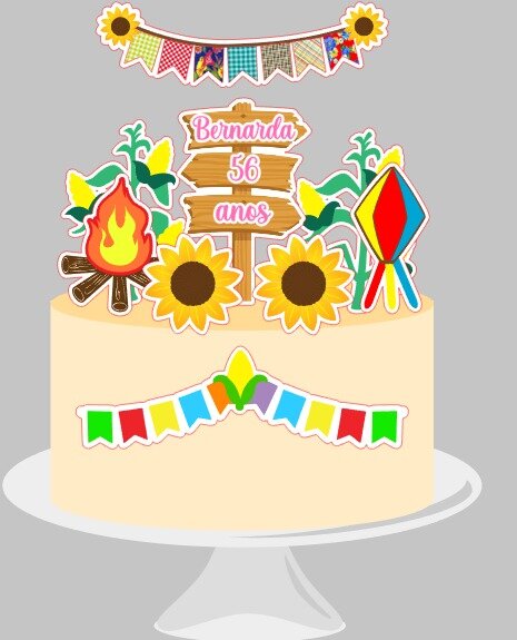 Arquivo de corte topo de bolo São João Festa Junina