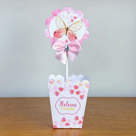 Centro de Mesa Personalizado Borboletas Rosa