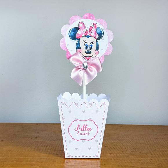 Centro de Mesa Personalizado Minnie Rosa