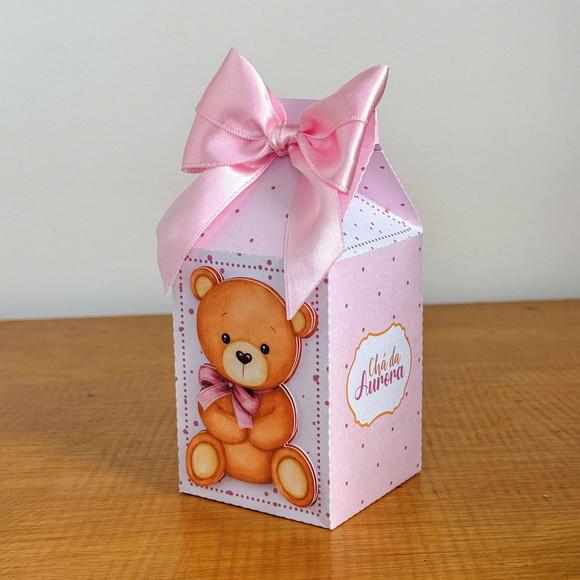 Lembrancinhas Personalizadas Chá Bebe Ursinho Rosa - 15 Pçs