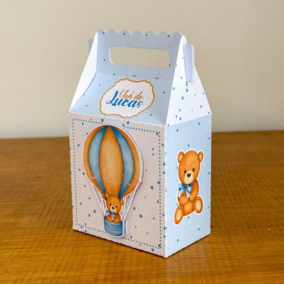 Lembrancinhas Personalizadas Cha de Bebe Ursinho Azul 30 Pçs