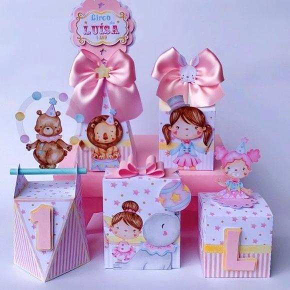 Lembrancinhas Personalizadas Circo Rosa - 20 Pçs