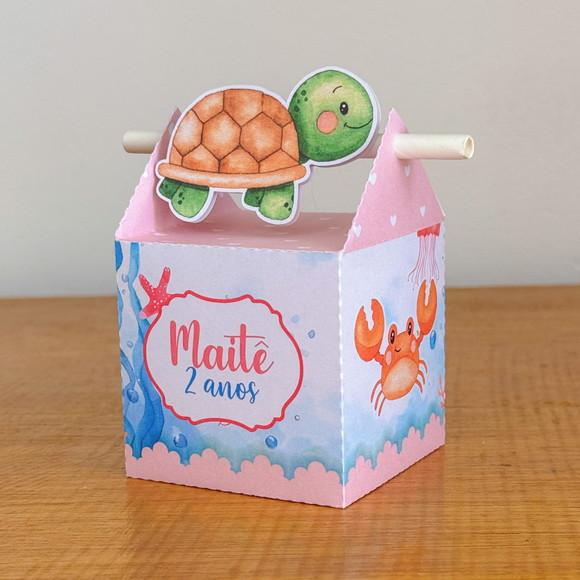 Lembrancinhas Personalizadas Fundo do Mar Rosa - 20 Pçs