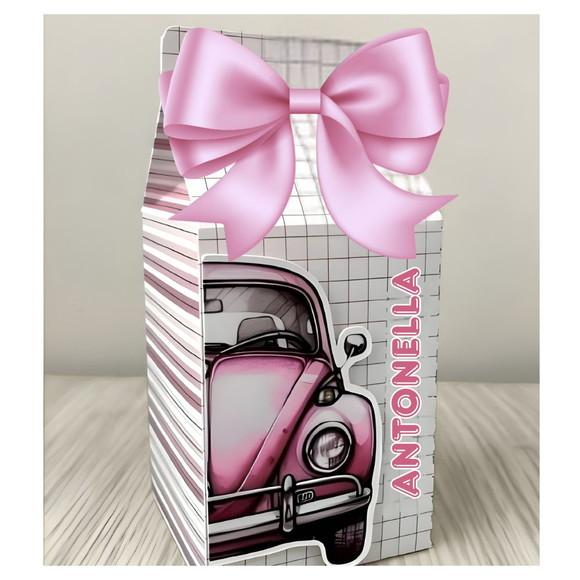 Lembrancinhas Personalizadas Fusca Rosa - 20 Pçs