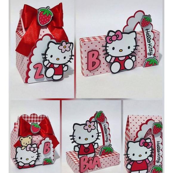 Lembrancinhas Personalizadas Hello Kit - Vermelha - 40 Pçs