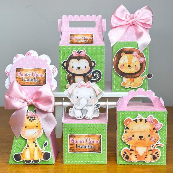 Lembrancinhas Personalizadas Safari Rosa - 50 Pçs - Jl