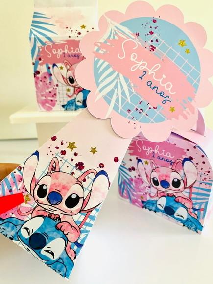 Lembrancinhas Personalizadas Stitch Angel - 52 Pçs