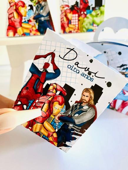 Lembrancinhas Personalizadas Vingadores - 52 Pçs