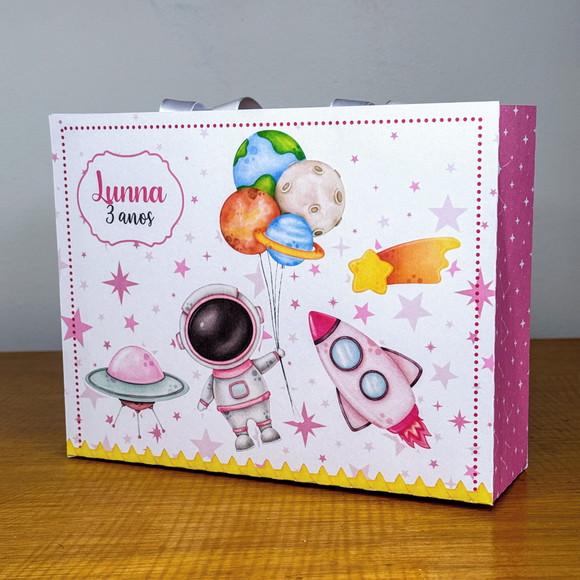 Sacolinha Personalizada Astronauta Rosa - 10x15