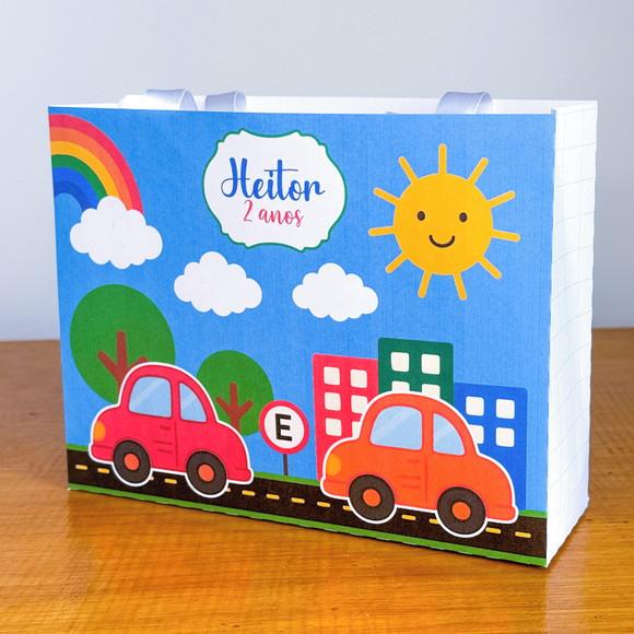 Sacolinha Personalizada Carrinhos - 10x15