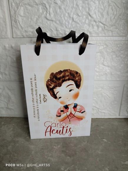 Sacolinha Personalizada Carlo Acutis - 10x15 - Lembrancinha