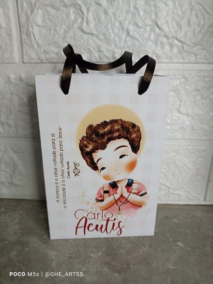 Sacolinha Personalizada Carlo Acutis - 10x15 - Lembrancinha