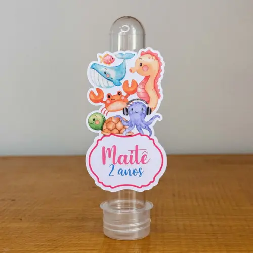 Aplique Personalizado - Fundo do Mar Rosa - 12 cm