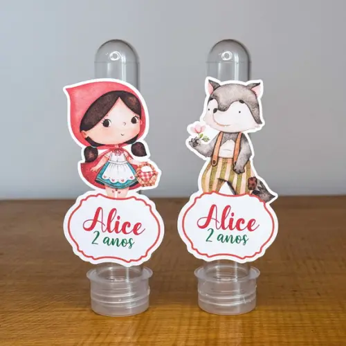 Aplique Personalizado para Tubete - Chapeuzinho Vermelh - Jl