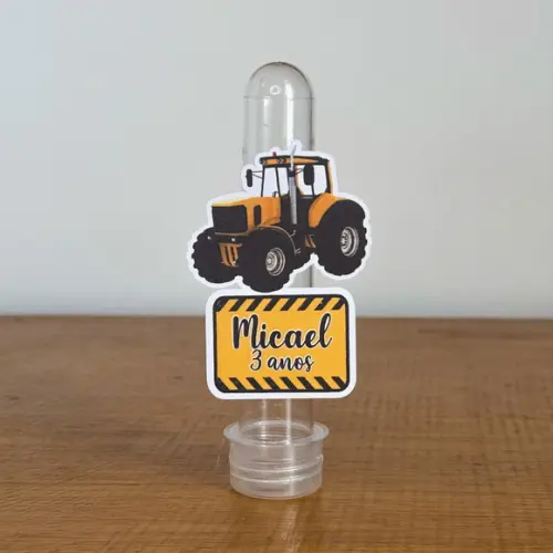 Aplique Personalizado para Tubete - Trator - Jl