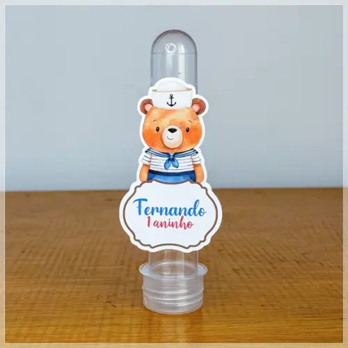 Aplique Personalizado para Tubete - Ursinho Marinheiro - Jl
