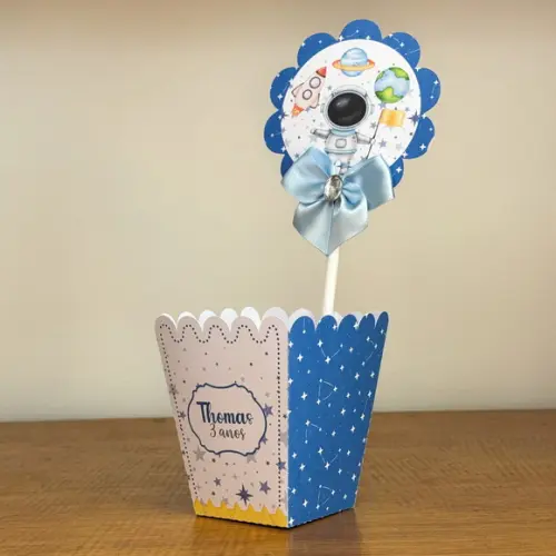 Centro de Mesa Personalizado Astronauta Azul