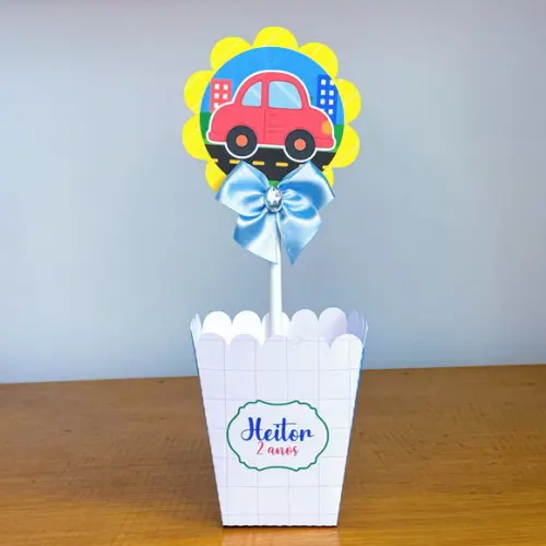 Centro de Mesa Personalizado Carrinhos