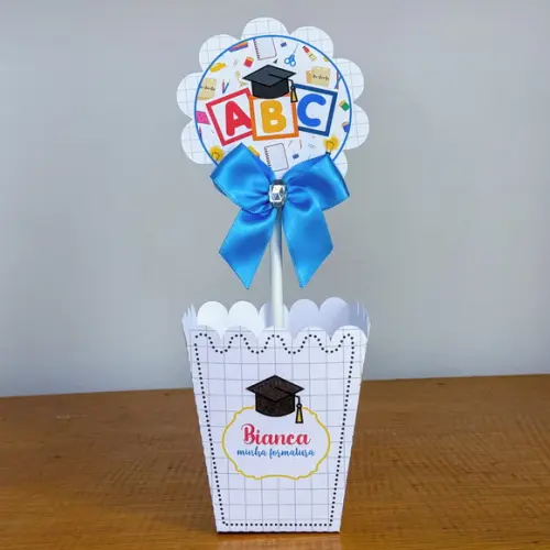 Centro de Mesa Personalizado Formatura Abc