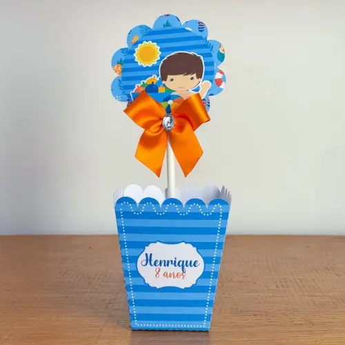 Centro de Mesa Personalizado Pool Party Menino