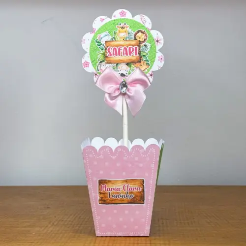 Centro de Mesa Personalizado Safari Rosa - Jl