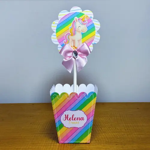 Centro de Mesa Personalizado Unicórnio