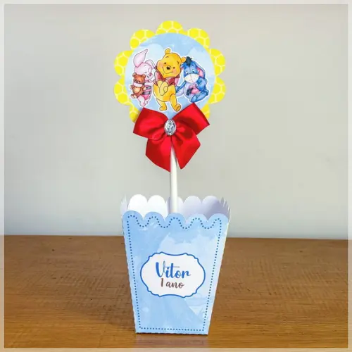 Centro de Mesa Personalizado Ursinho Pool