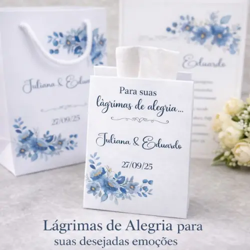 Lágrimas de Alegria para Casamento | Lencinho Personalizado
