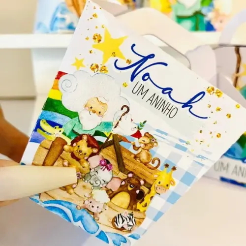 Lembrancinhas Personalizadas Arca de Noé - 52 Pçs
