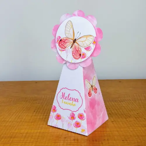 Lembrancinhas Personalizadas Borboleta Rosa - 20 Pçs