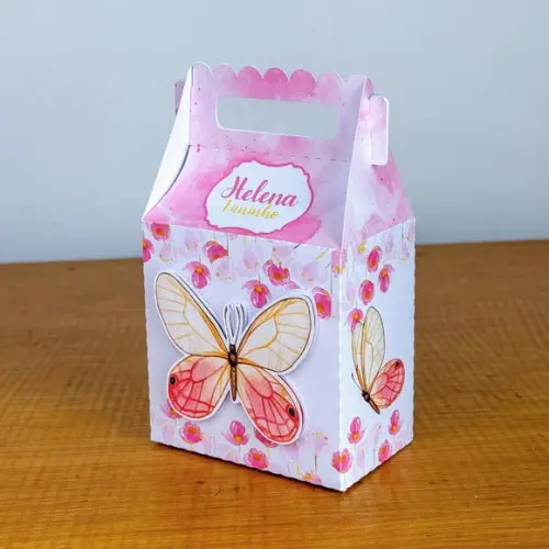 Lembrancinhas Personalizadas Borboleta Rosa - 40 Pçs