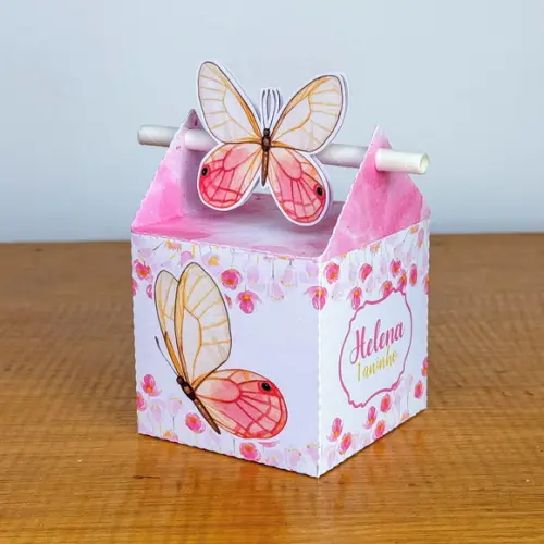 Lembrancinhas Personalizadas Borboleta Rosa - 20 Pçs
