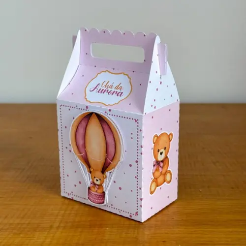 Lembrancinhas Personalizadas Chá Bebe Ursinho Rosa - 50 Pçs