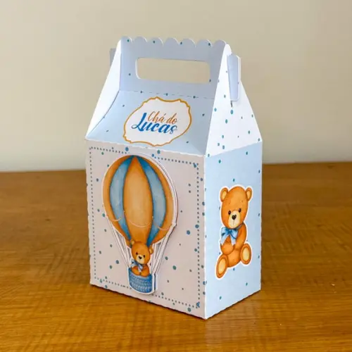 Lembrancinhas Personalizadas Cha de Bebe Ursinho Azul 20 Pçs